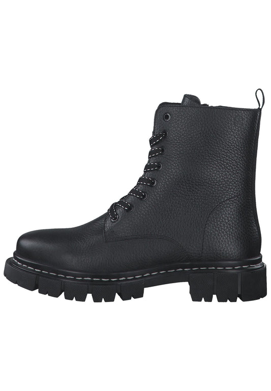 s.Oliver Stiefelette Leder/Textil Schwarz