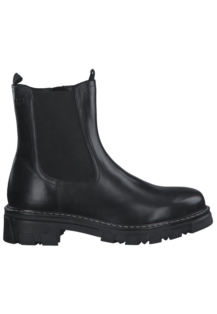 s.Oliver Stiefelette Leder/Textil Schwarz