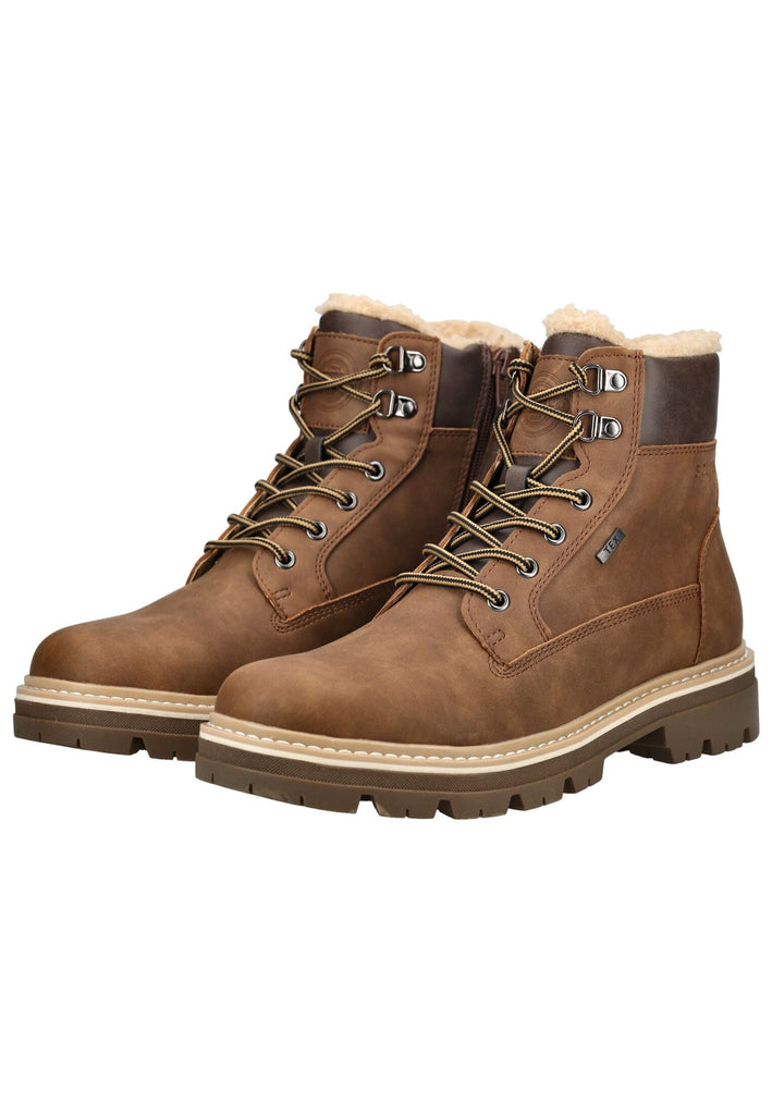 s.Oliver Stiefelette Lederimitat Braun Warmfutter