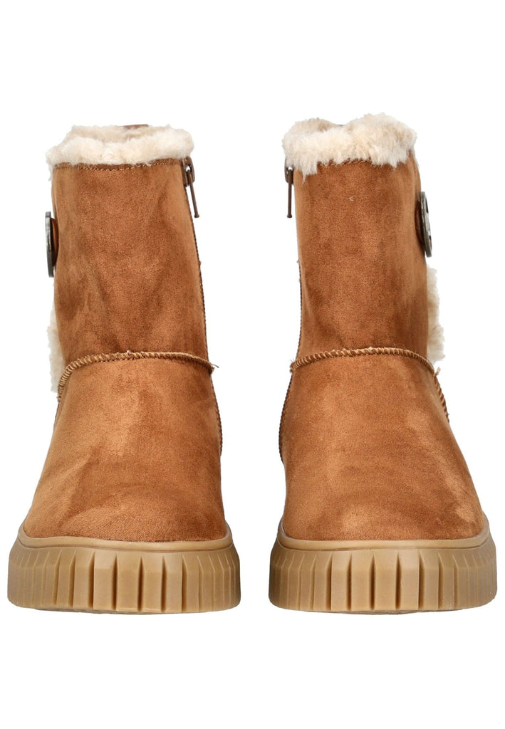 s.Oliver Stiefelette Lederimitat Cognac Warmfutter