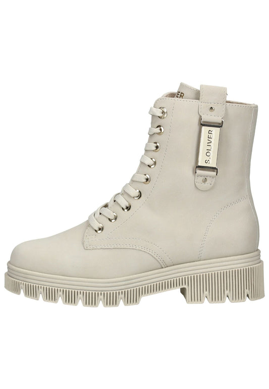 s.Oliver Stiefelette Lederimitat Cream