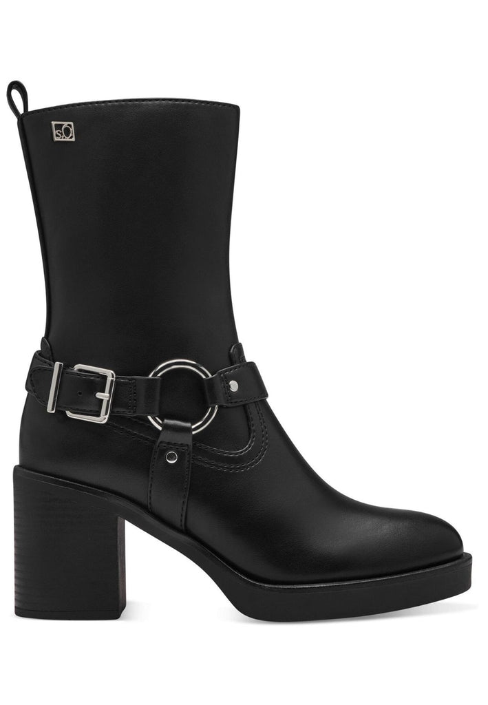 s.Oliver Stiefelette Lederimitat Schwarz