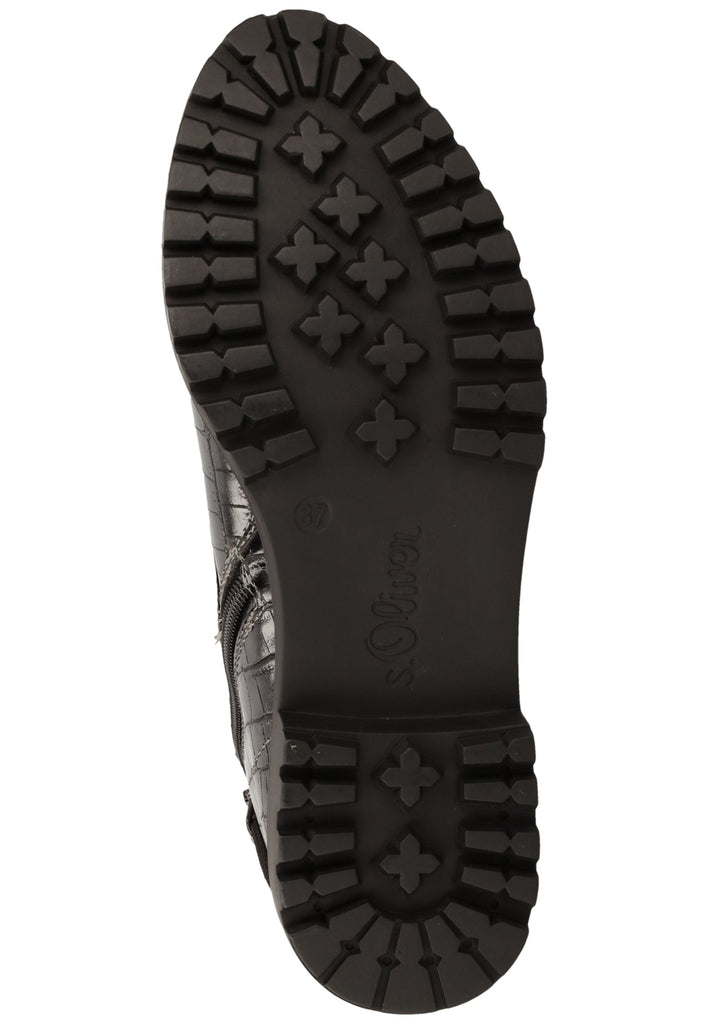 s.Oliver Stiefelette Lederimitat Schwarz