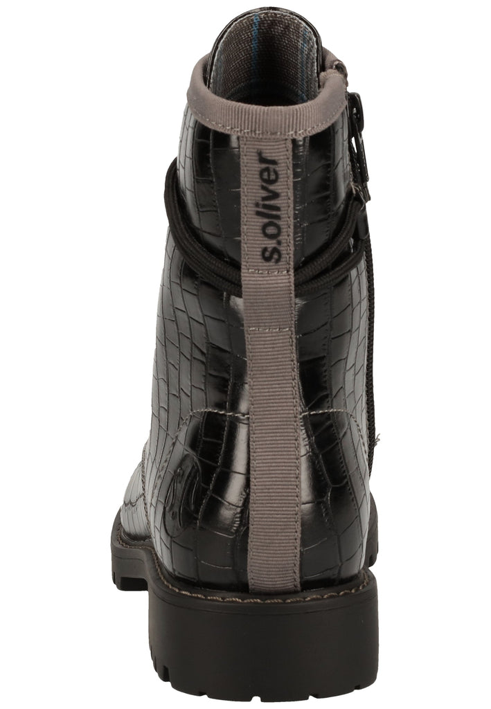 s.Oliver Stiefelette Lederimitat Schwarz