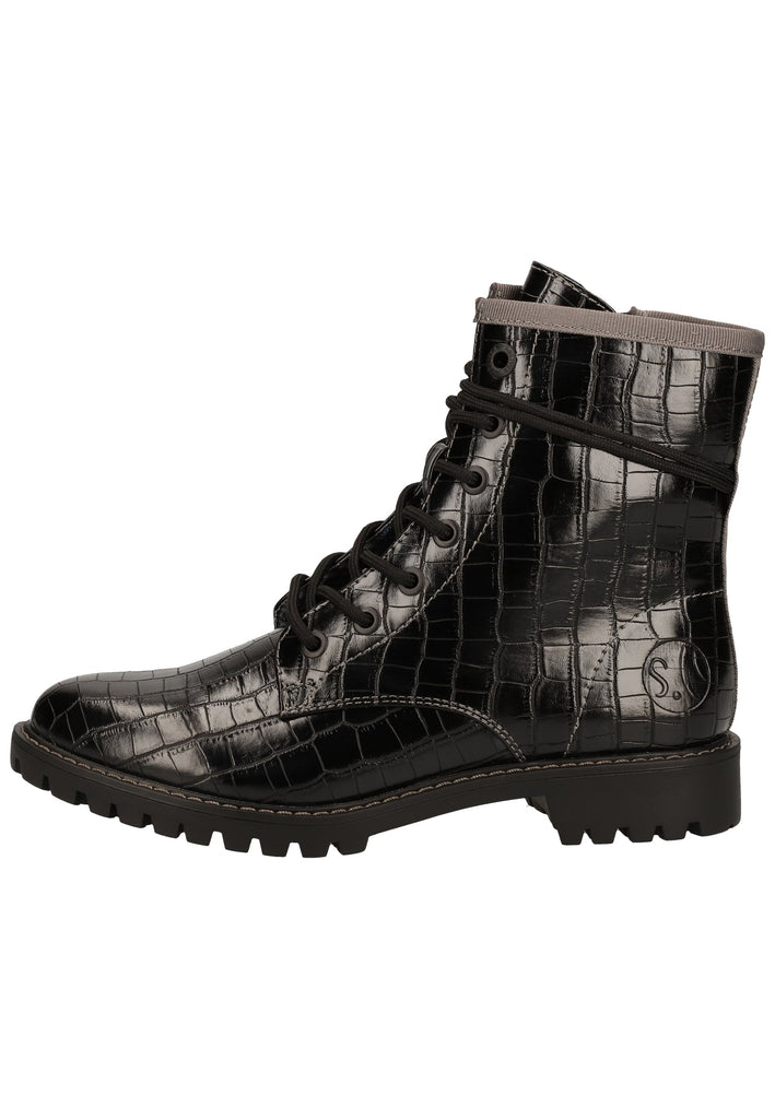 s.Oliver Stiefelette Lederimitat Schwarz