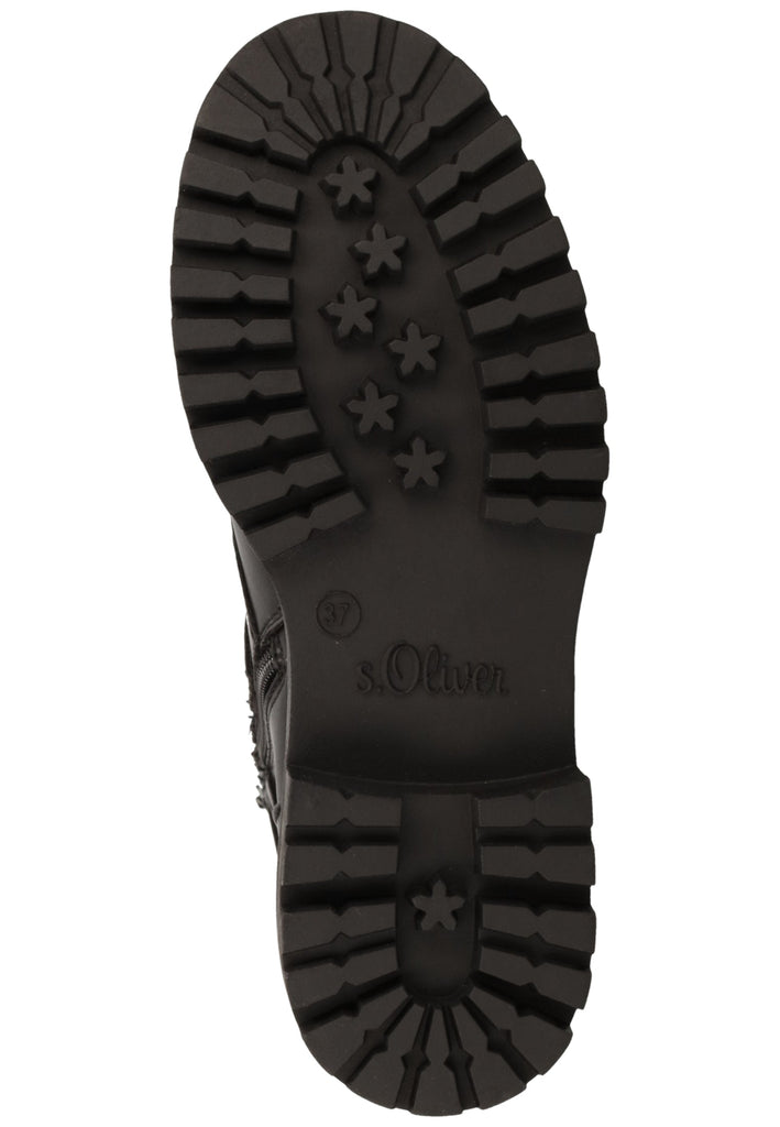 s.Oliver Stiefelette Lederimitat Schwarz
