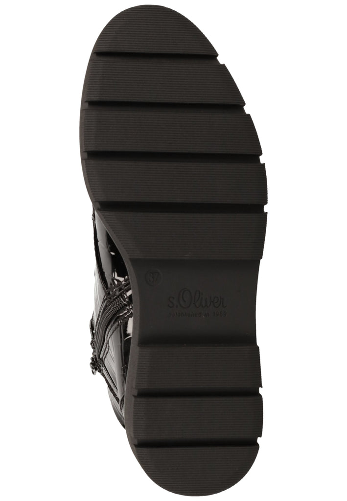 s.Oliver Stiefelette Lederimitat Schwarz