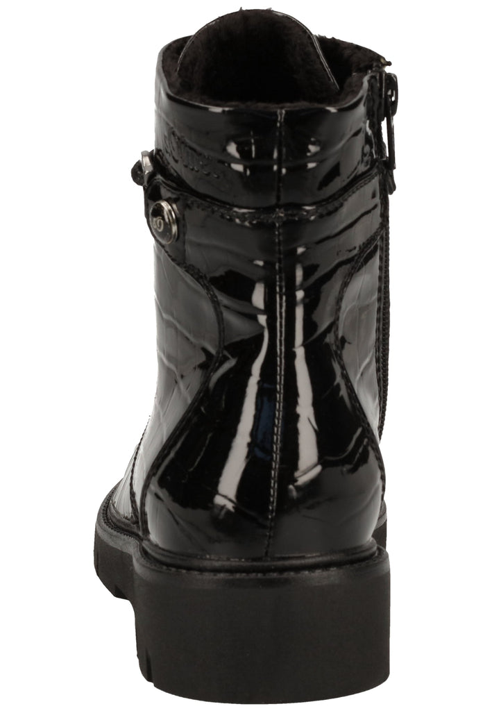 s.Oliver Stiefelette Lederimitat Schwarz
