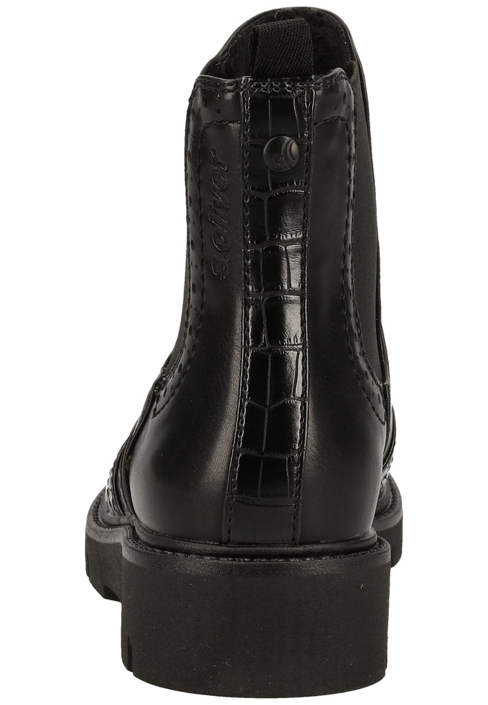 s.Oliver Stiefelette Lederimitat Schwarz