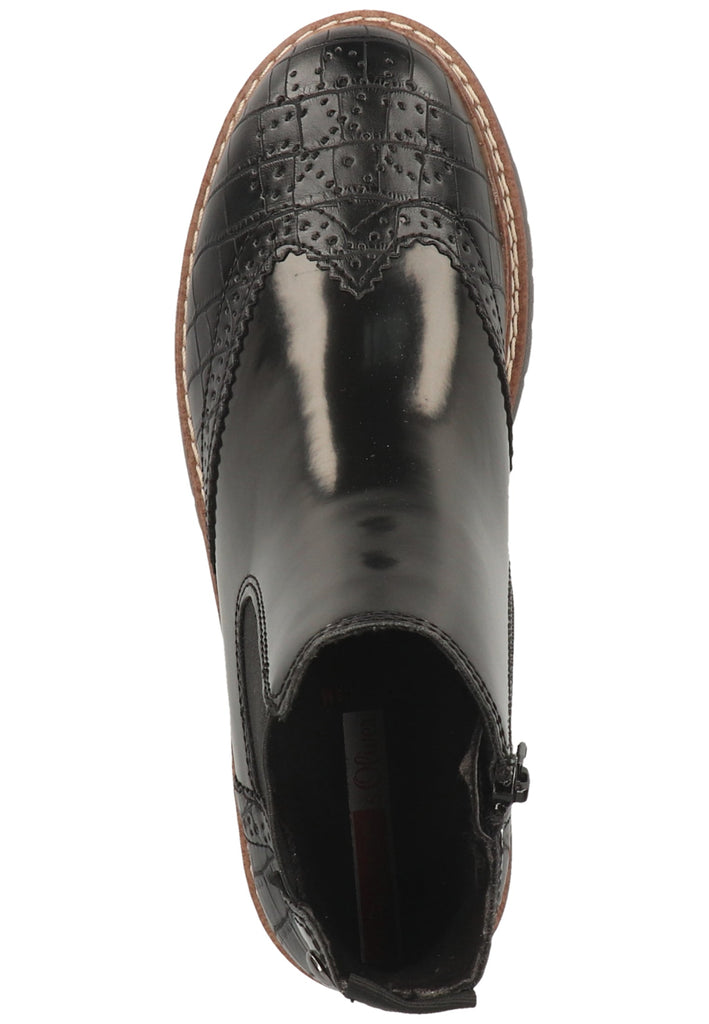 s.Oliver Stiefelette Lederimitat Schwarz