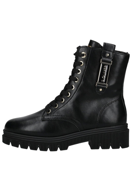 s.Oliver Stiefelette Lederimitat Schwarz