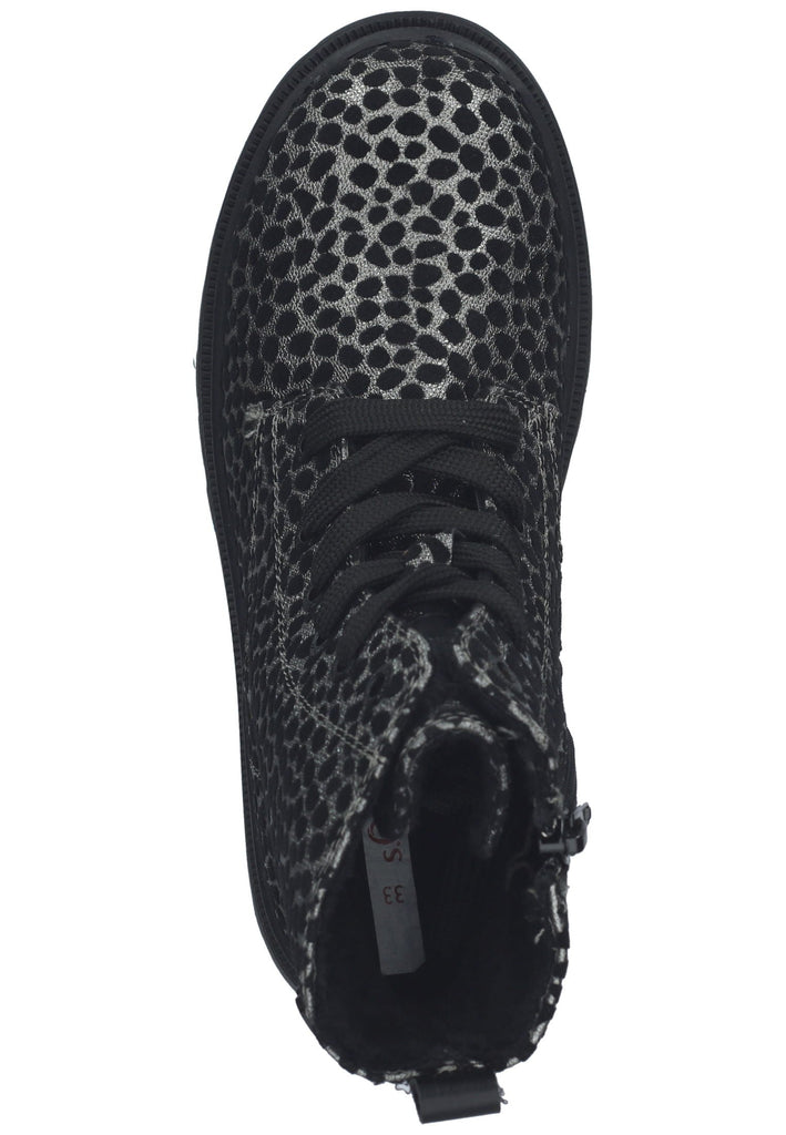 s.Oliver Stiefelette Lederimitat Schwarz Kombi Warmfutter