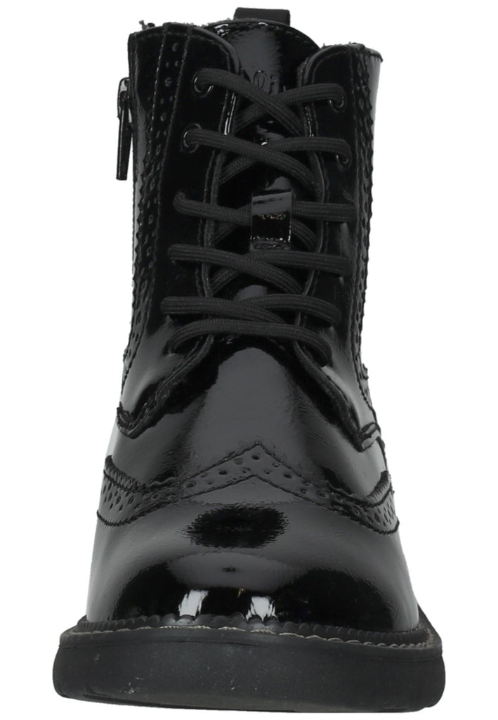 s.Oliver Stiefelette Lederimitat Schwarz Lack Warmfutter