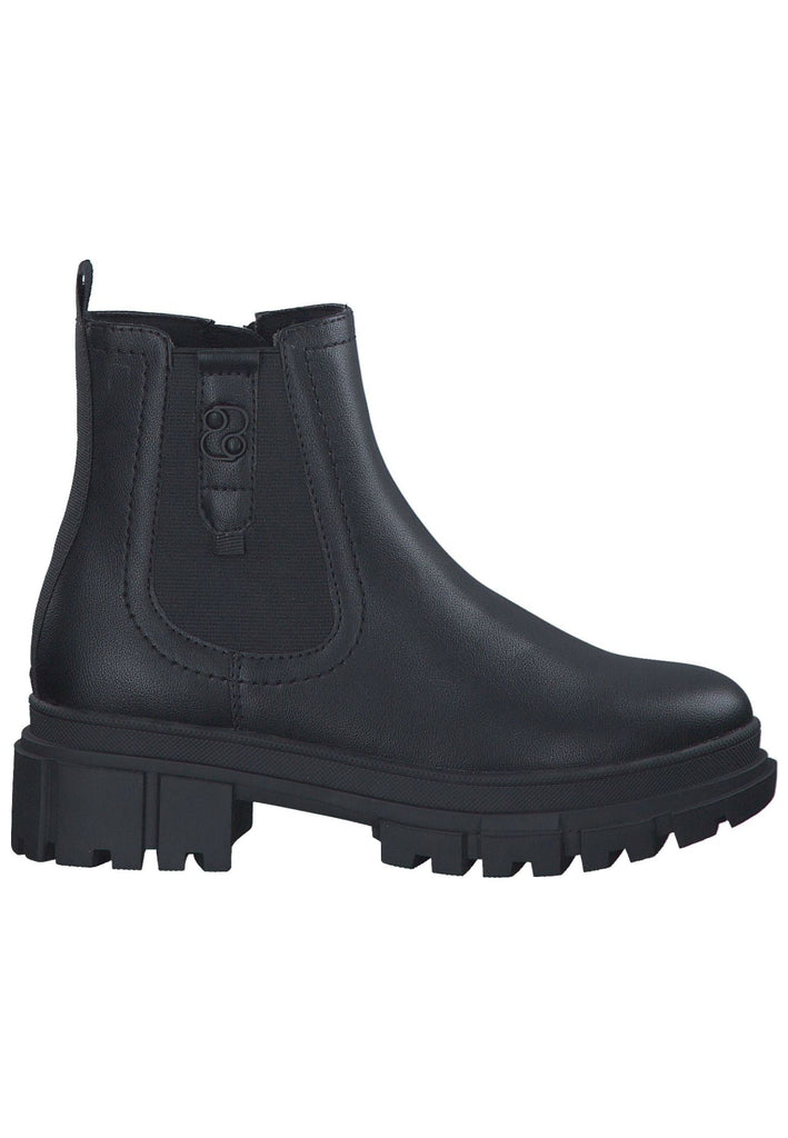 s.Oliver Stiefelette Lederimitat/Textil Black