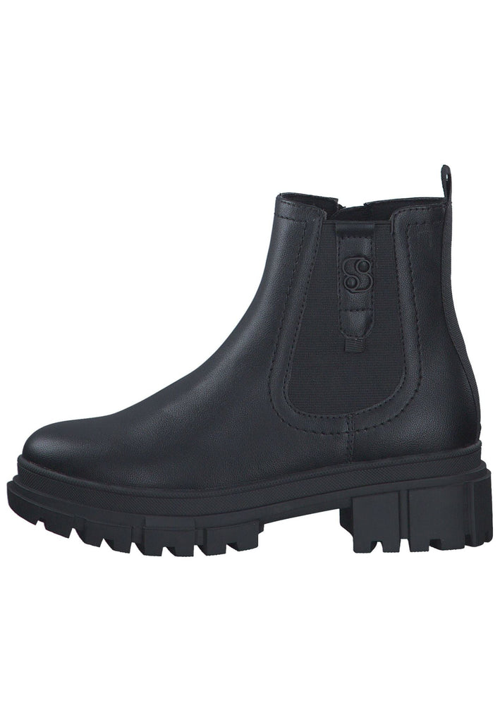 s.Oliver Stiefelette Lederimitat/Textil Black