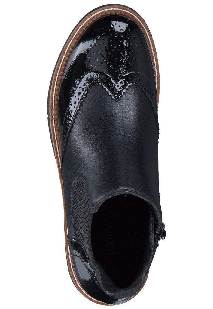 s.Oliver Stiefelette Lederimitat/Textil Black