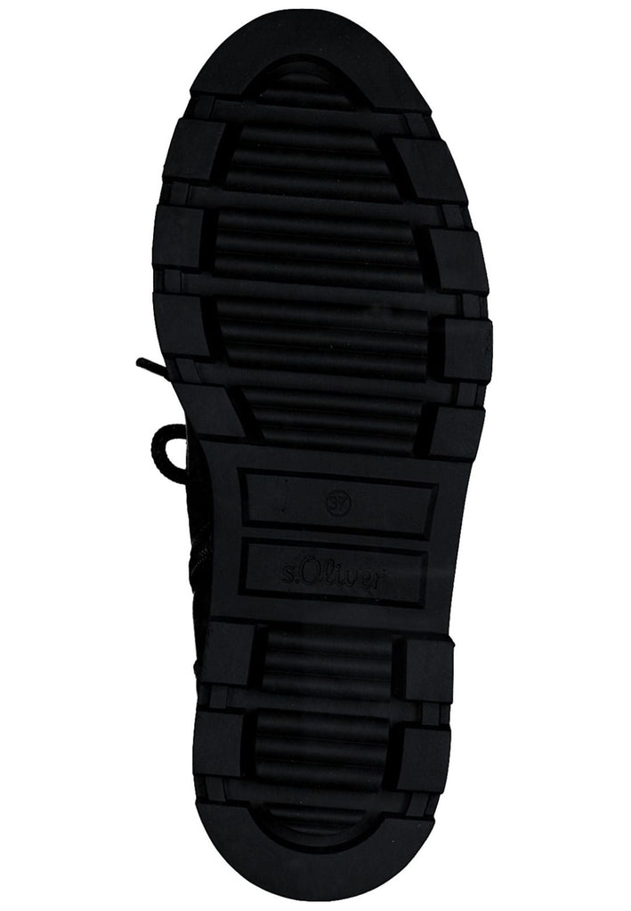 s.Oliver Stiefelette Lederimitat/Textil Black