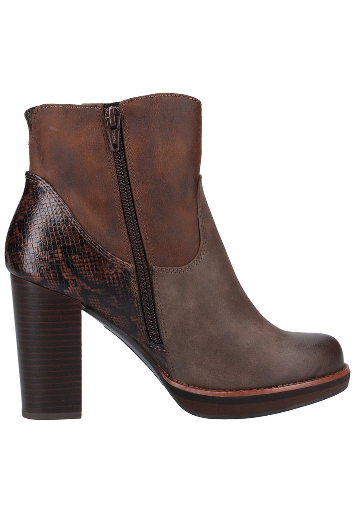 s.Oliver Stiefelette Lederimitat/Textil Braun