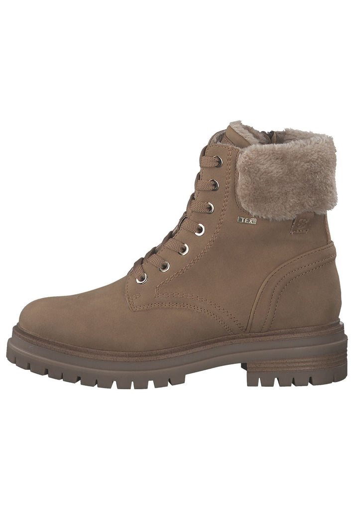 s.Oliver Stiefelette Lederimitat/Textil Camel
