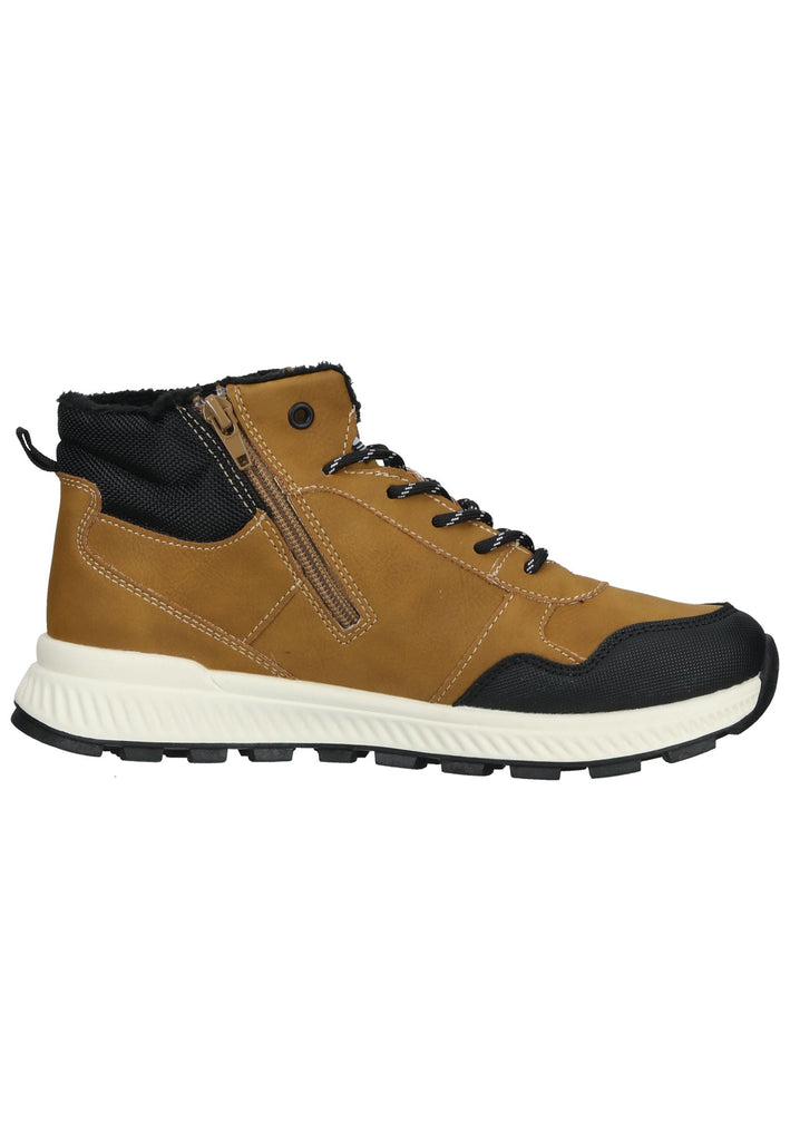 s.Oliver Stiefelette Lederimitat/Textil Camel