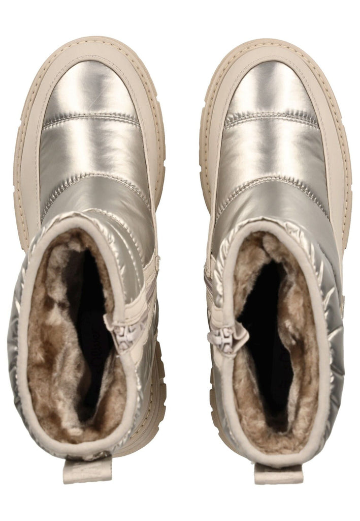 s.Oliver Stiefelette Lederimitat/Textil Champagne Warmfutter