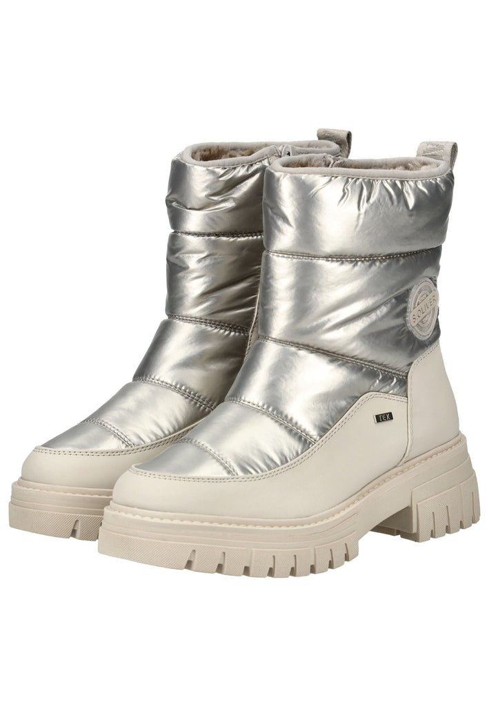 s.Oliver Stiefelette Lederimitat/Textil Champagne Warmfutter