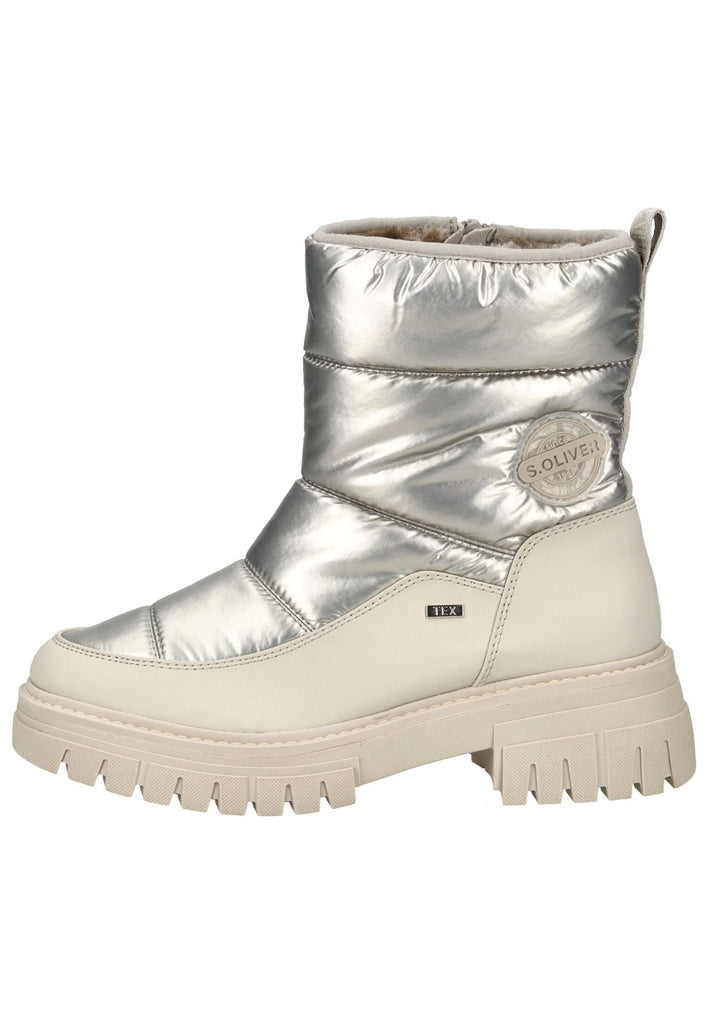 s.Oliver Stiefelette Lederimitat/Textil Champagne Warmfutter