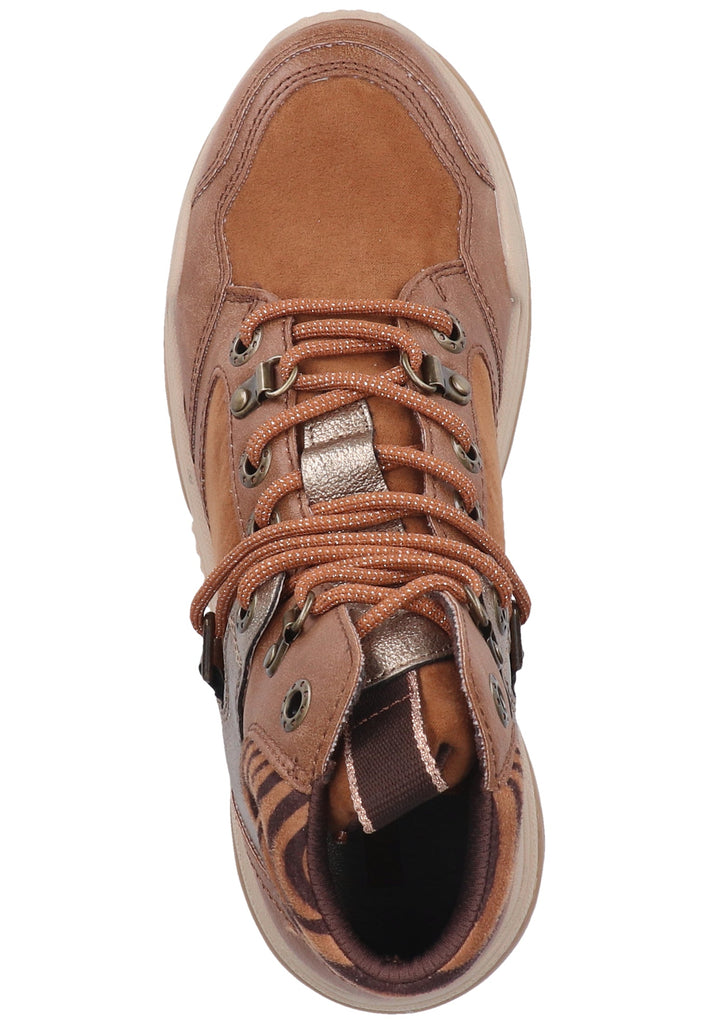 s.Oliver Stiefelette Lederimitat/Textil Cognac