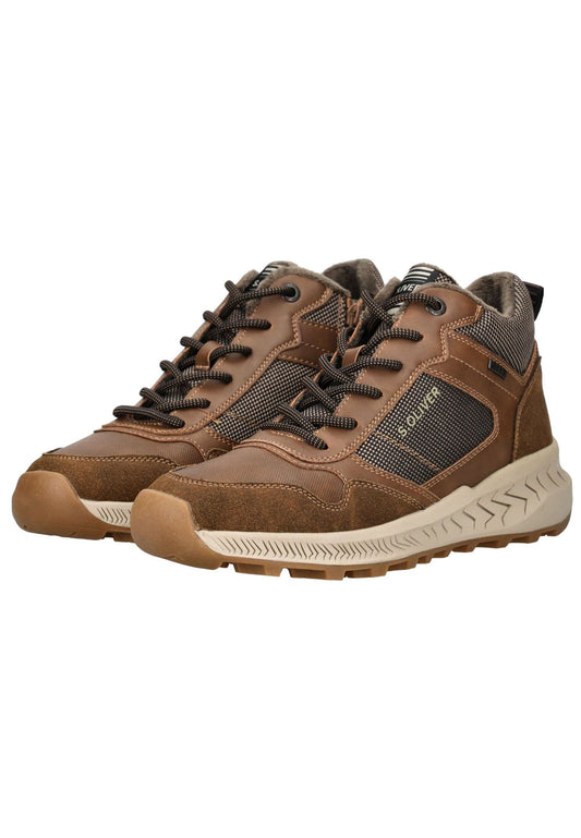 s.Oliver Stiefelette Lederimitat/Textil Cognac Warmfutter