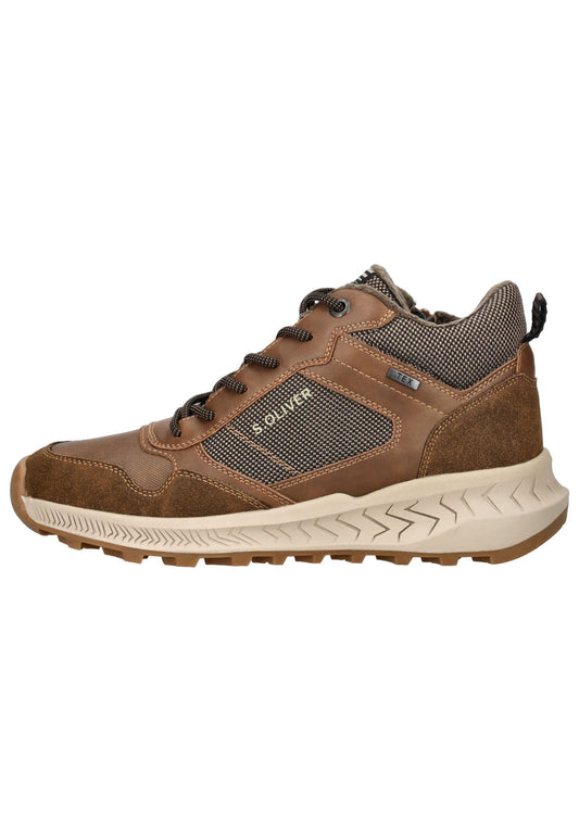 s.Oliver Stiefelette Lederimitat/Textil Cognac Warmfutter
