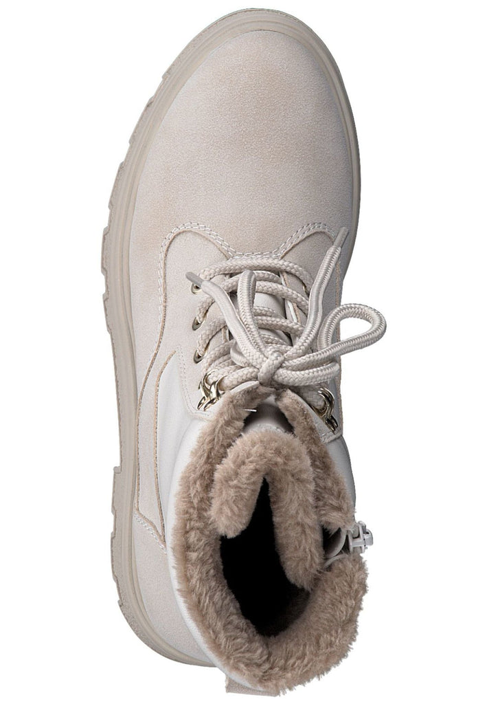 s.Oliver Stiefelette Lederimitat/Textil Cream