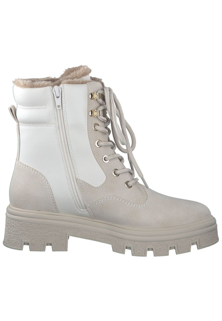 s.Oliver Stiefelette Lederimitat/Textil Cream