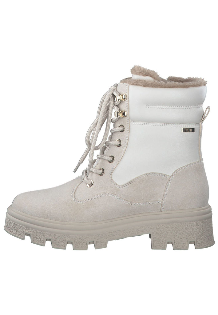 s.Oliver Stiefelette Lederimitat/Textil Cream