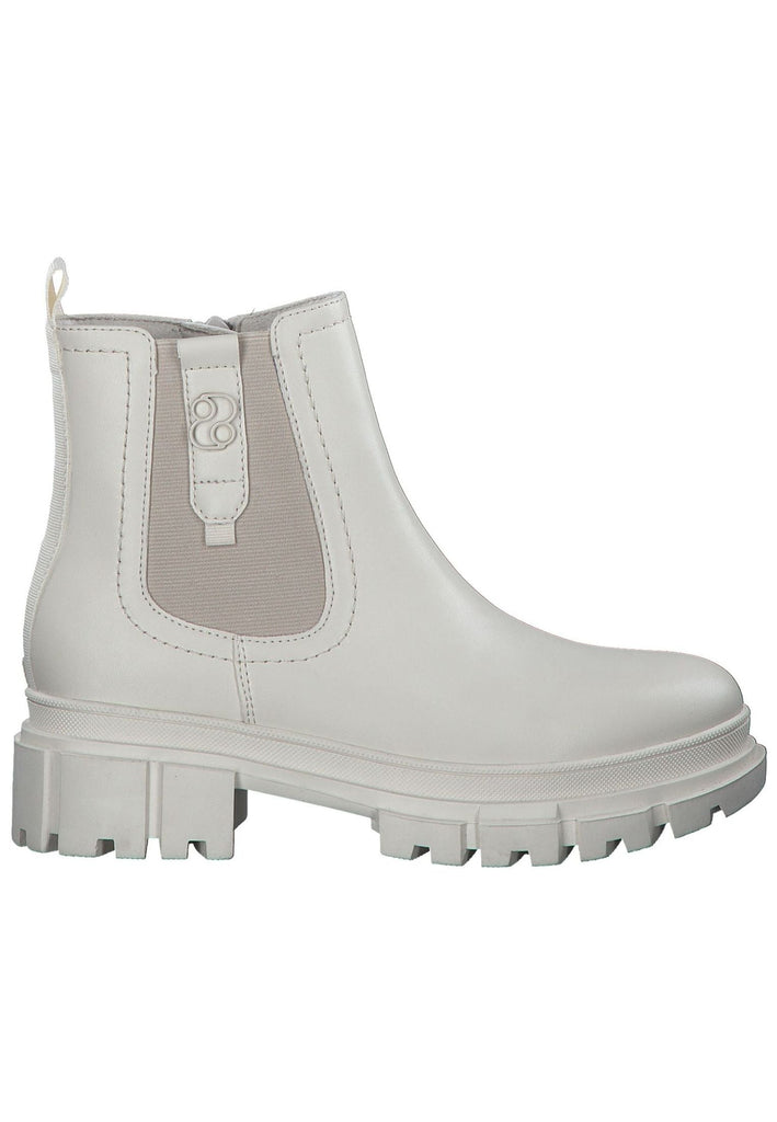 s.Oliver Stiefelette Lederimitat/Textil Cream