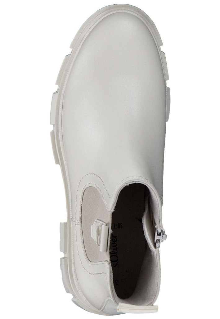 s.Oliver Stiefelette Lederimitat/Textil Cream