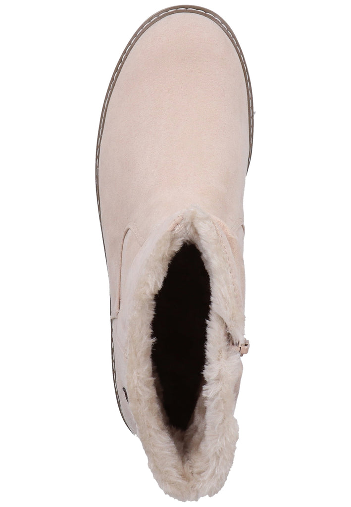 s.Oliver Stiefelette Lederimitat/Textil Cream Warmfutter