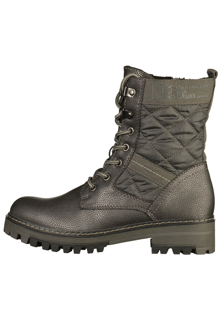 s.Oliver Stiefelette Lederimitat/Textil Grau