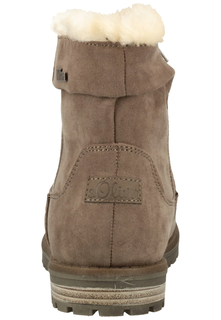 s.Oliver Stiefelette Lederimitat/Textil Grau Warmfutter