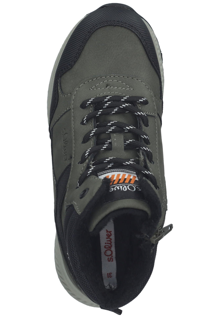 s.Oliver Stiefelette Lederimitat/Textil Khaki Warmfutter