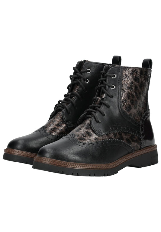 s.Oliver Stiefelette Lederimitat/Textil Leopard Warmfutter