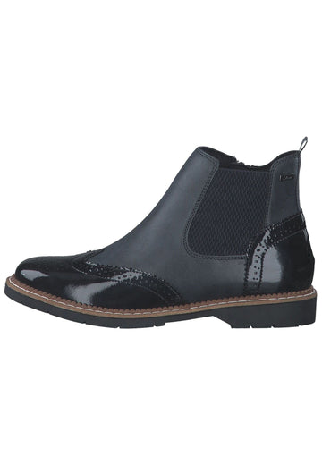 s.Oliver Stiefelette Lederimitat/Textil Navy