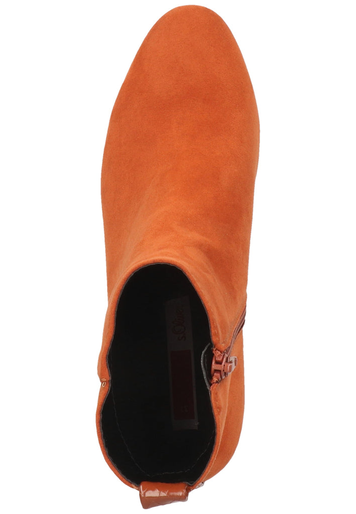 s.Oliver Stiefelette Lederimitat/Textil Rostbraun