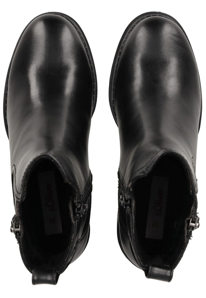 s.Oliver Stiefelette Lederimitat/Textil Schwarz