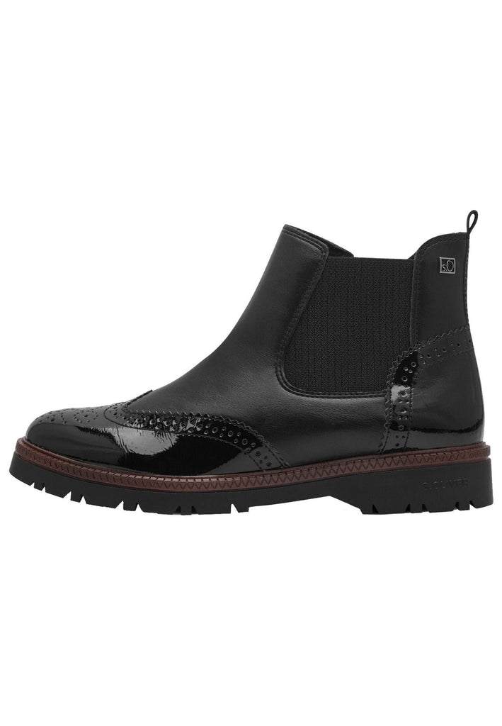 s.Oliver Stiefelette Lederimitat/Textil Schwarz