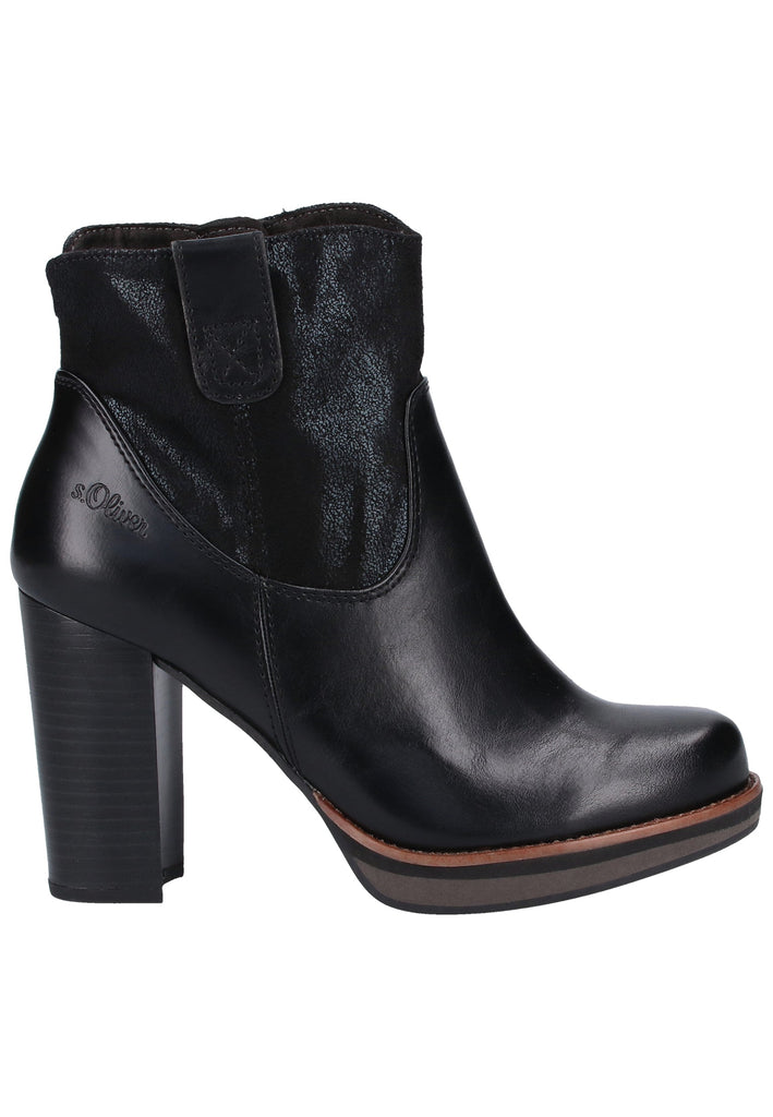 s.Oliver Stiefelette Lederimitat/Textil Schwarz