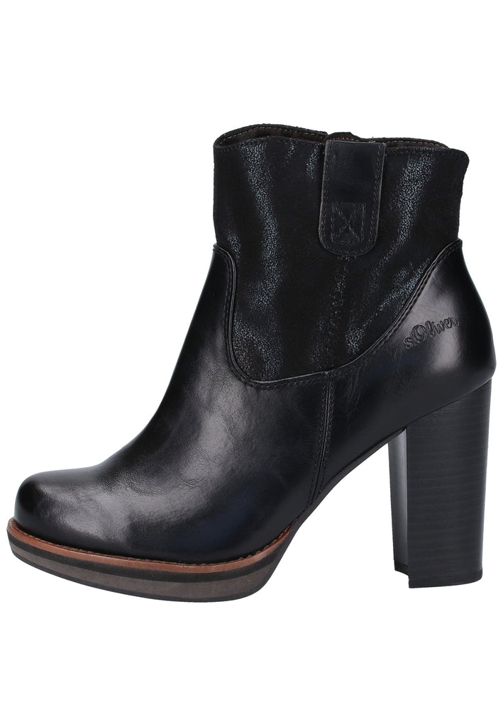 s.Oliver Stiefelette Lederimitat/Textil Schwarz