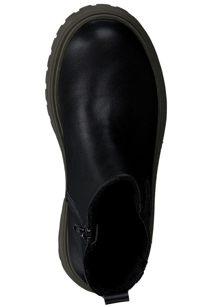 s.Oliver Stiefelette Lederimitat/Textil Schwarz/Grün