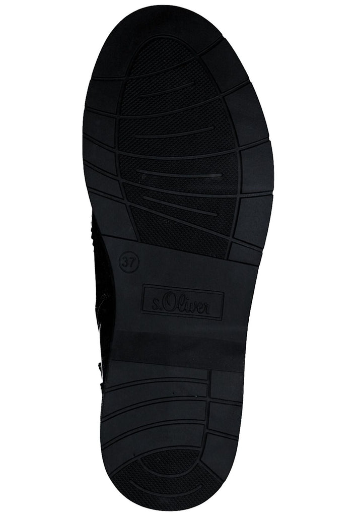 s.Oliver Stiefelette Lederimitat/Textil Schwarz Kombi