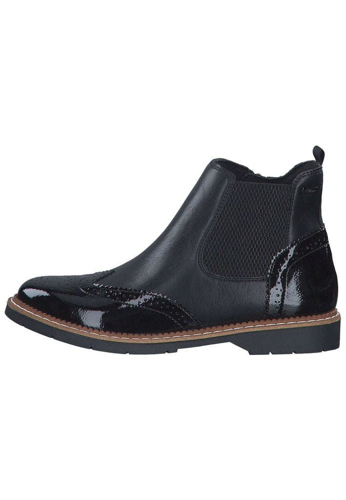 s.Oliver Stiefelette Lederimitat/Textil Schwarz Kombi