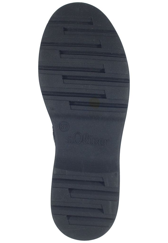 s.Oliver Stiefelette Lederimitat/Textil Schwarz Lack